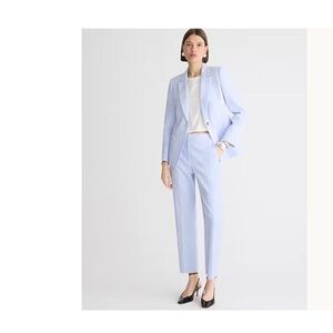 J Crew Kate linen stretch blend trouser pants sky blue size 4 preppy chic career